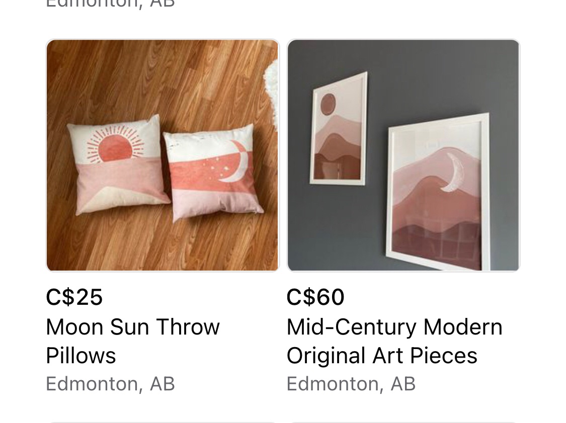 Taking to Twitter because these are being sold on Marketplace at the same time by different people, and I don’t really want them but it feels like someone could have a really powerful room vibe