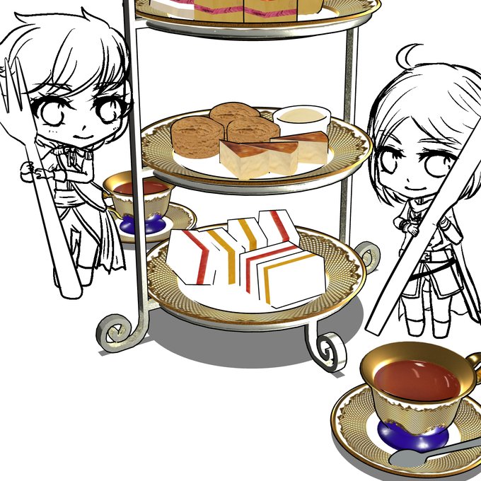 お茶会イラストのtwitterイラスト検索結果