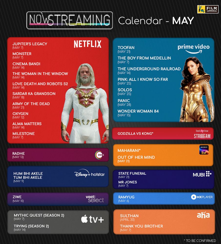 Don't worry #May is sorted with all entertainment and action on your home screens! #OTT #MoviesOnOTT