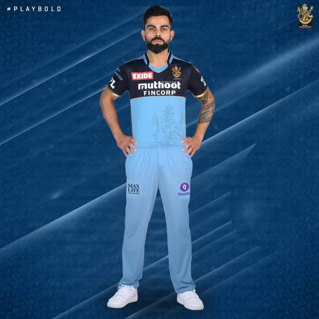 Arunk2802's tweet photo. In respect to Covid front line workers #RCB to play in Blue Jersey in their upcoming match.. 

#IPL2021 https://t.co/WnOzc5uTo7