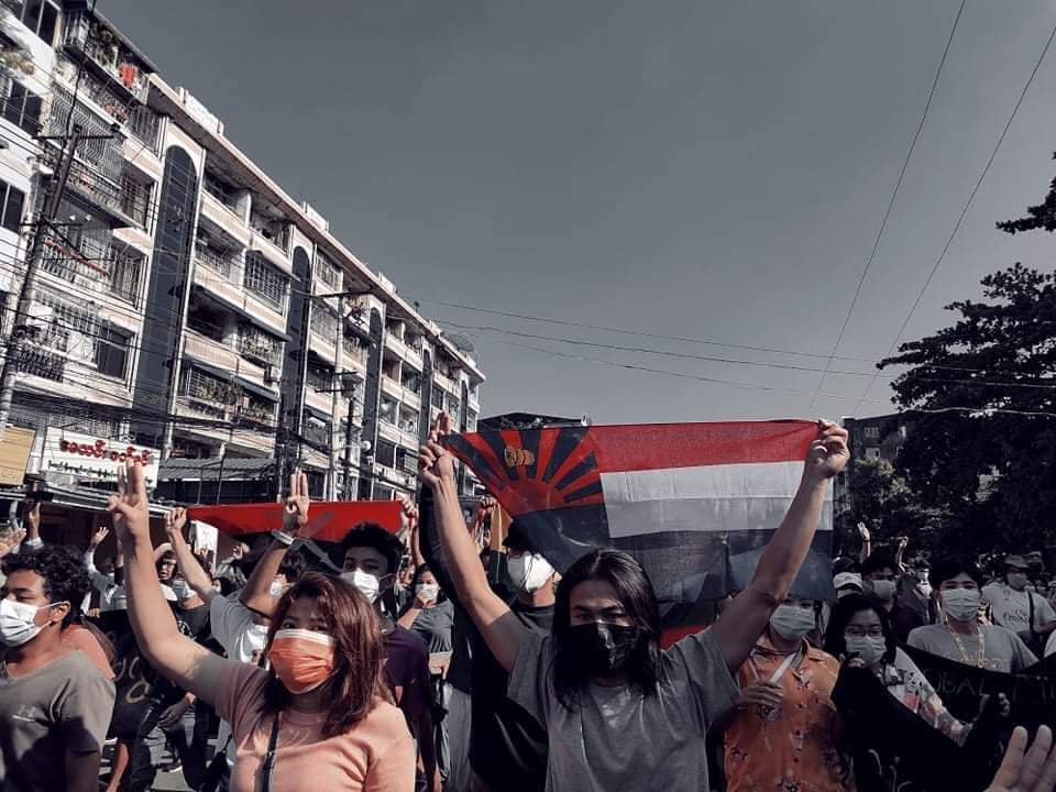 mayyadanaphyo's tweet photo. GLOBAL SPRING REVOLUTION FOR MYANMAR.
At Yangon, Myanmar.
We, Myanmar never give up for our Rights and Democracy.
#WhatsHappeningInMyanmar 
#SpringRevolution 
#May2Coup https://t.co/9Kbt3r4DiX