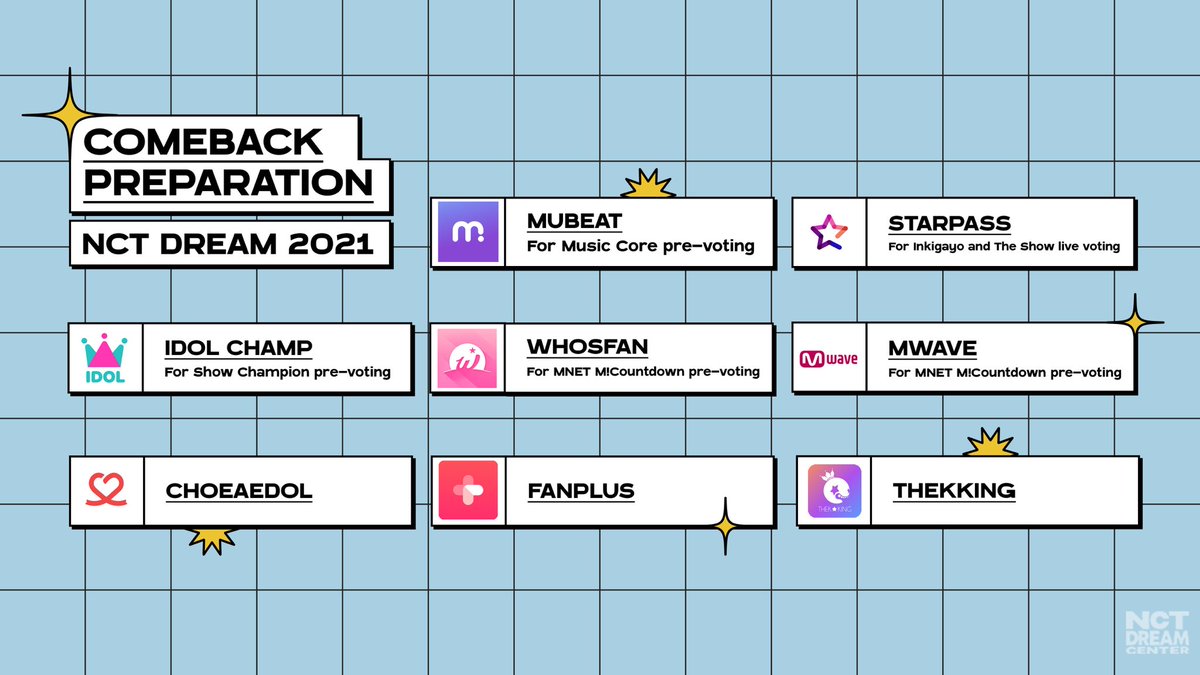 [ NCT DREAM 2021 COMEBACK PREPARATION : MUSIC SHOW VOTING APPS GUIDE THREAD ]Here is the detailed version to guide you, NCTzen DREAM! Let's support 7DREAM together  RT this tweet #NCTDREAM  @NCTsmtown_DREAM