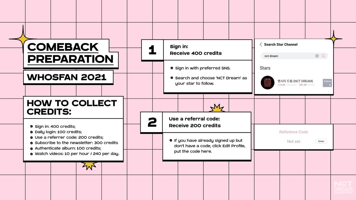 7. WHOSFAN GUIDEOur referral code: HX814681 #NCTDREAM  @NCTsmtown_DREAM