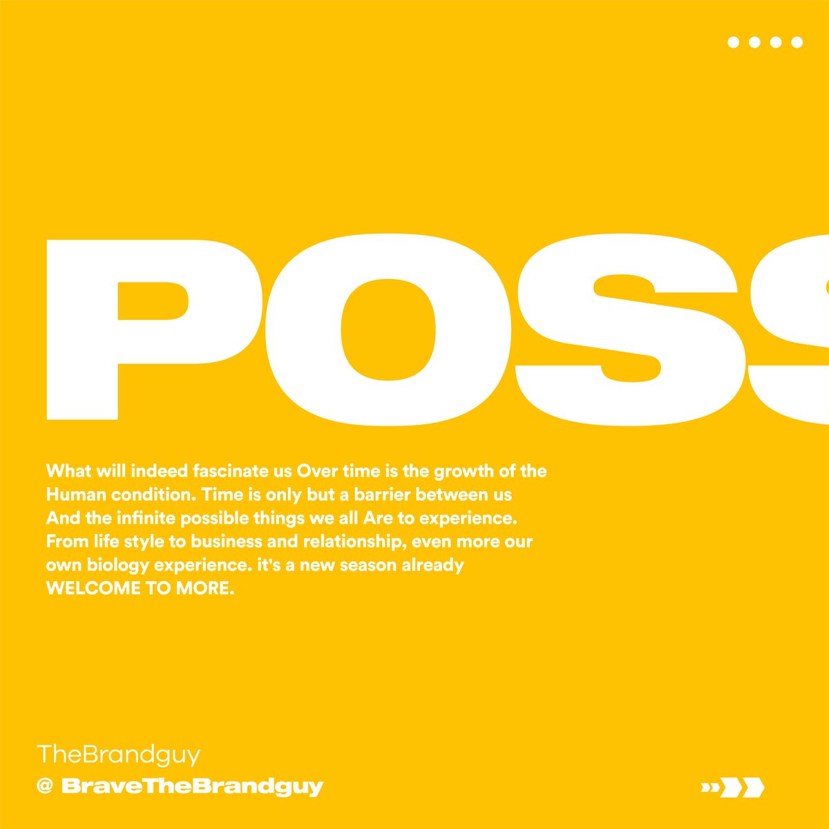 ProvidenceBrave's tweet photo. #Infinite I am Possible
Yes
Possibilities are infinite. Welcome to More, we do better this season.

#CreativeGuru #CreativeDirector #contentcreator #brandcommunicator #branding #bravetheBrandGuy #thebrandguy https://t.co/MgLQm7O7t7