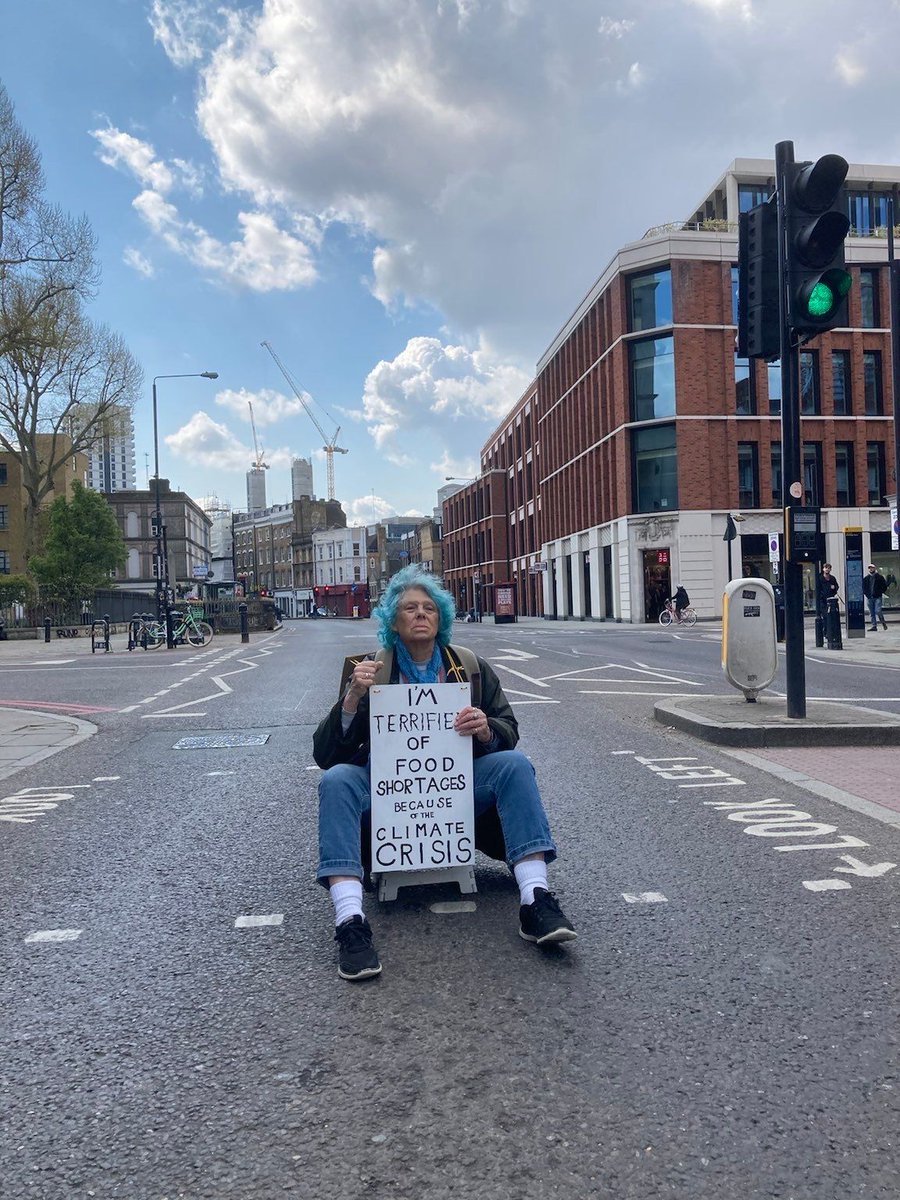 XRTowerHamlets's tweet photo. Three #TowerHamlets rebels took part in #RebellionofOne yday - on Blackfriars Bridge, Tower Bridge &amp; Commercial Street. They put themselves in harms way to share their fear of the #ClimateEmergency - if our Government does not #actnow. @xrebellionuk @xr_london https://t.co/gf1xdu9YDa