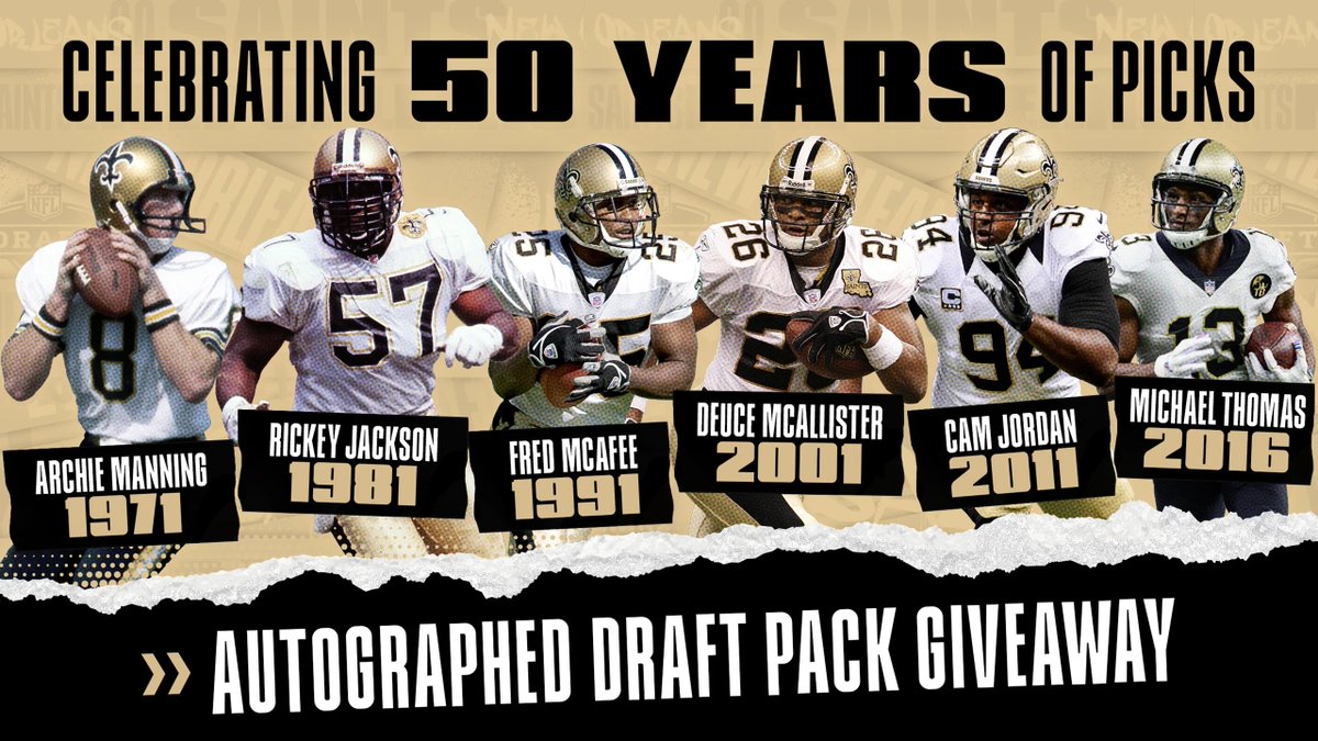 NicolesChoice1's tweet image. Ends 5/3
Win FREE $875 New Orleans Saints ultimate fan prize pack with signed Archie Manning throwback jersey, a helmet autographed by Cam Jordan, &amp;amp; more! neworleanssaints.com/fans/contests/… #ArchieManning