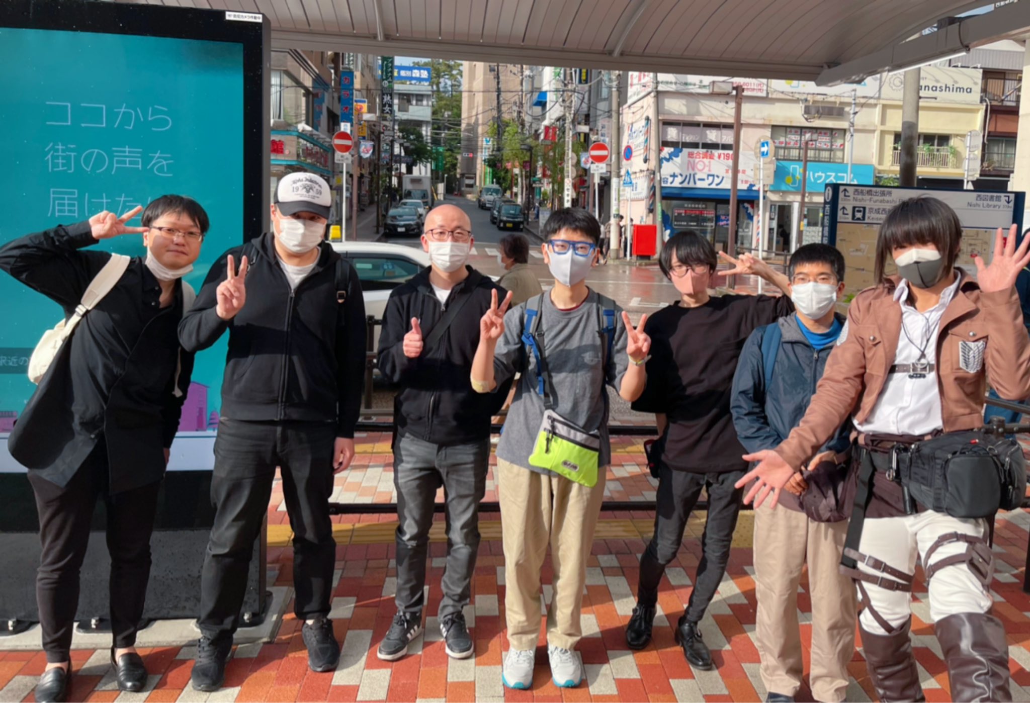 かずき まゆげ系 埼玉県 製造業 夜勤のお仕事 主催 ニンポーさん 21 5 1 無職か底辺の悲しいオフ会 配信終了後の写真になります 左から クウンさん 伊藤福島さん ちゃびんさん ニンポーさん 藤原さん 法金蔵さん まゆげ系