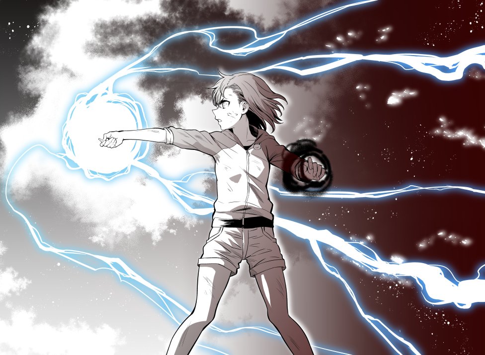 misaka mikoto 1girl fantasy science fiction shorts psychic electricity solo  illustration images