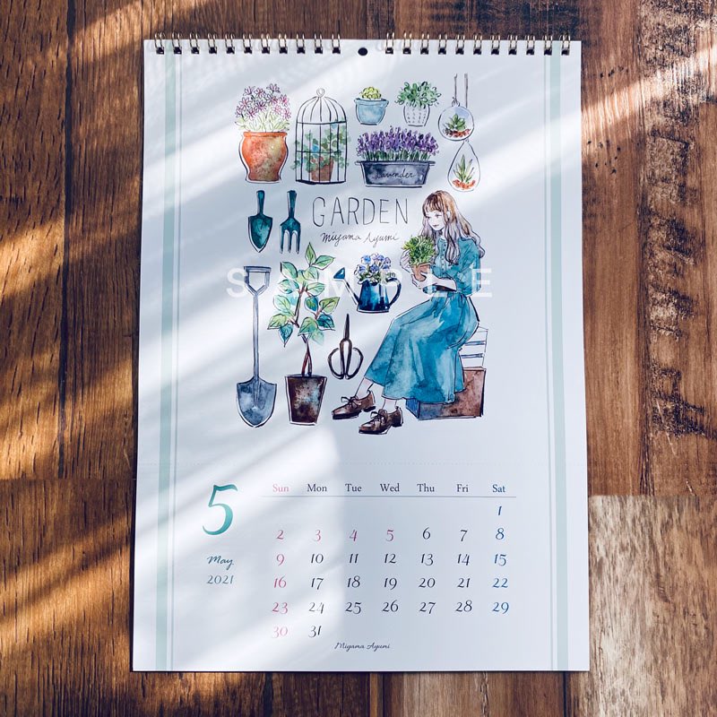 5月の絵🌿
今年のカレンダーは好きな物を沢山描きました。
上の植物はみなみさん(@_winawi_ )に分けて頂いたハオルチア🪴 