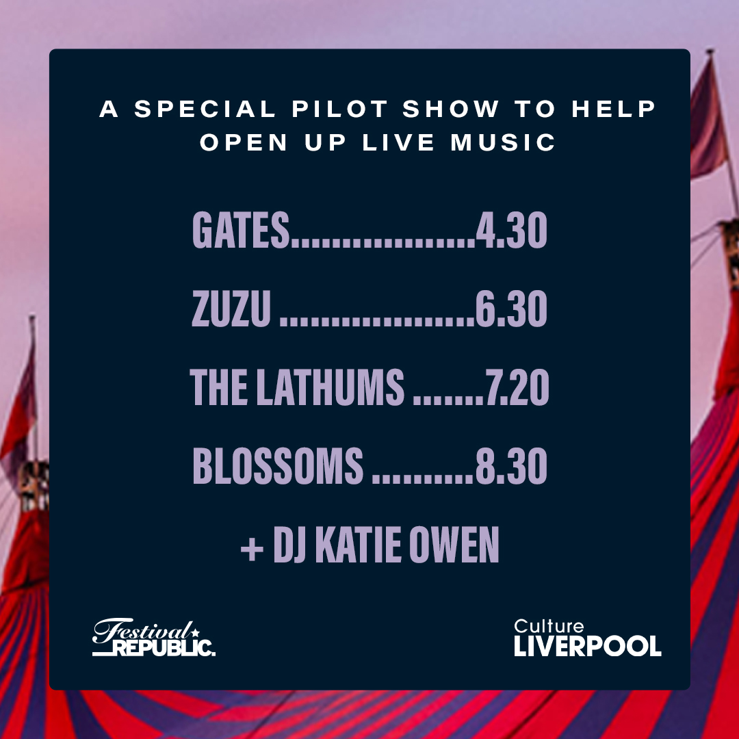 We can't wait to welcome you to Sefton Park today 🙌 Here are the full set times featuring <a href="/BlossomsBand/">BLOSSOMS</a> <a href="/TheLathums/">THE LATHUMS</a> <a href="/thisiszuzu/">Zuzu</a> and <a href="/Katieeowen_/">Katie Owen</a> 🎪