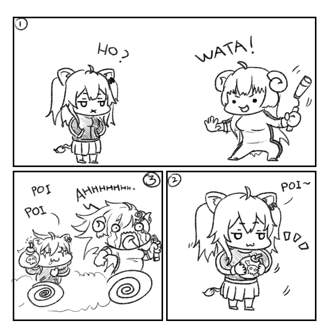 shower thought of Bruce Lee shouting WATA when he kicks and punches... eventually lead to the creation of this thing. 

#つのまきあーと #ししらーと 