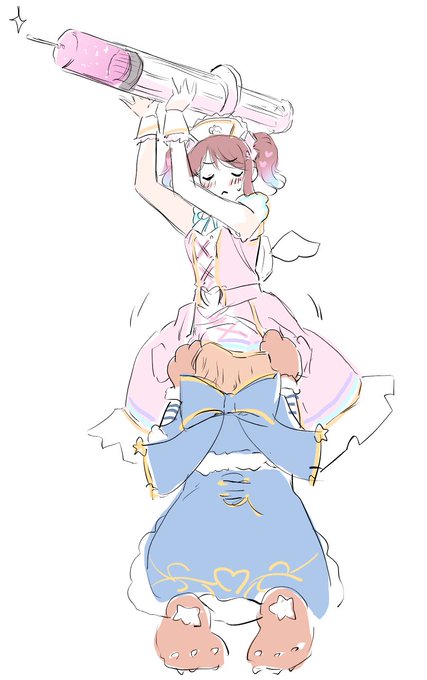 5. 千歌ちゃん(スクスタのレオスター衣装)が梨子ちゃん(スクスタのナース衣装)にセクハラ https://t.co/YYhSBd7AZu 