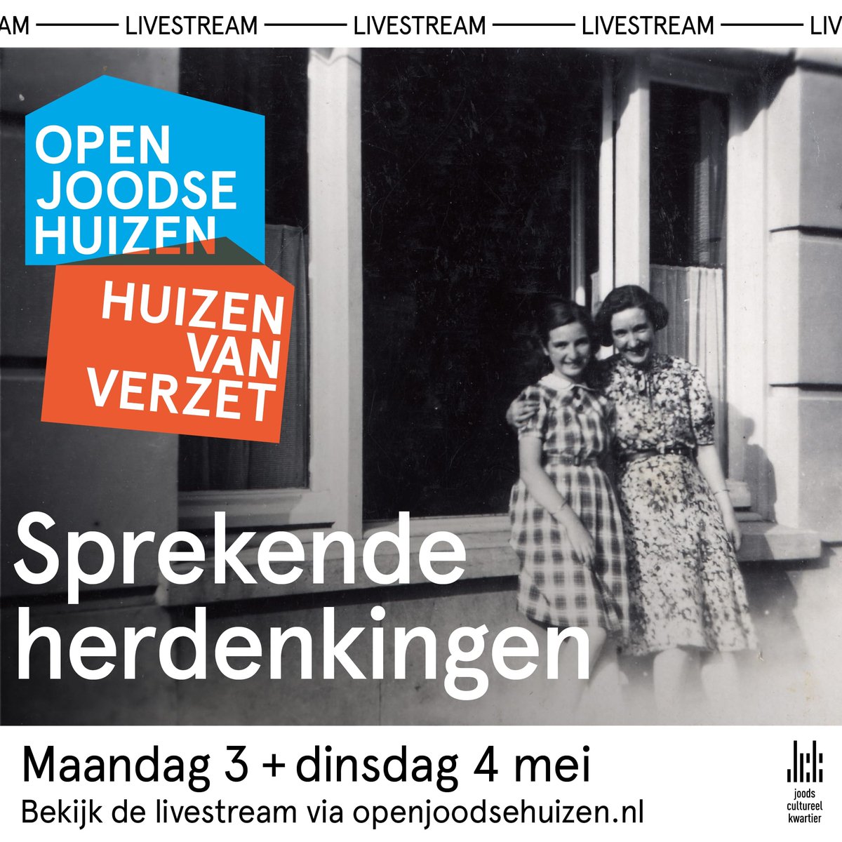 Morgen is het zo ver! Dan starten we met het jaarlijkse programma van Open Joodse Huizen. Dit jaar helemaal online via livestreams via openjoodsehuizen.nl en Facebook. We starten morgen 3 mei en dinsdag 4 mei om 10.00 uur vanuit 13 plaatsen uit het hele land. Kijk je ook mee?