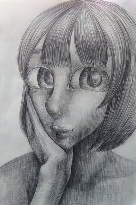 手描きイラスト オリジナル B6 かっこいい シャーペン画 フィキサチフ定着済み 女の子 挑発と安堵 男の子 大切な 挑発と安堵
