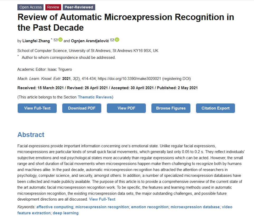 MAKE_MDPI's tweet photo. #Newpaper [Review] Review of Automatic Micro-Expression Recognition in the Past Decade

https://t.co/oPSjtlpi9b

#AffectiveComputing
#MicroexpressionRecognition
#EmotionRecognition
#MicroexpressionDatabase
#VideoFeatureExtraction
#DeepLearning
@MAKE_MDPI https://t.co/rOPKP91AhG