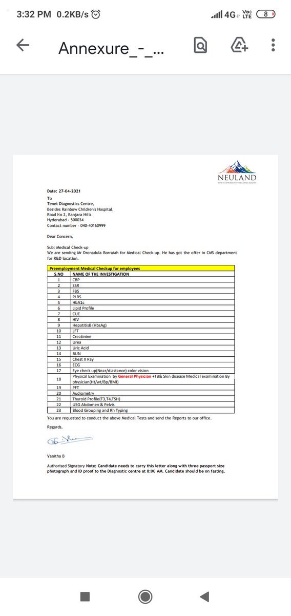 I am selected in Newland Pharmaceuticals, Hyderabad