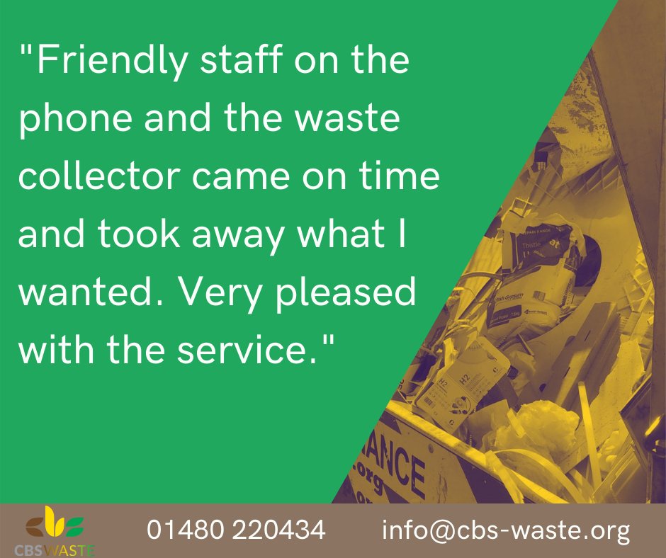 CBS_Waste's tweet image. At CBS Waste, we ensure domestic and commercial waste is disposed of responsibly and our customers know they can count on us.

〰️〰️
Call us now on 01480 220434 ☎️
Message us for an instant quote 📲
Email us info@cbs-waste.org 📩
〰️〰️
#cbsgroup #wastedisposal #wasteremoval