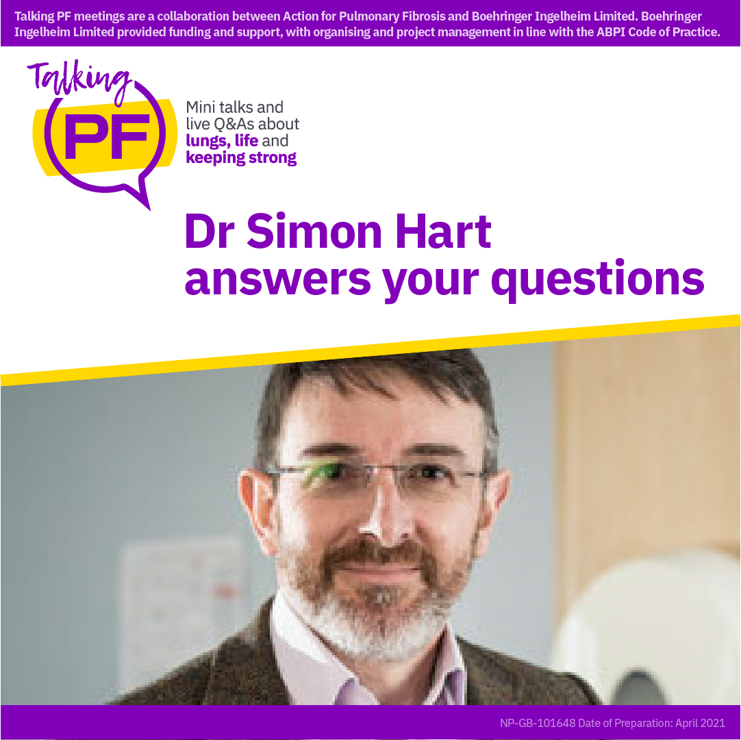 ActionPFcharity's tweet photo. What is #LungFibrosis, and why do some of us get it? In the first of our free Talking PF sessions on Zoom, we hear from one of the UK’s leading lung disease specialists, Dr Simon Hart. To join us at 8pm on May 12th, register here: https://t.co/lw7kquqf6a #TalkingPF https://t.co/gHjvCTLpEf
