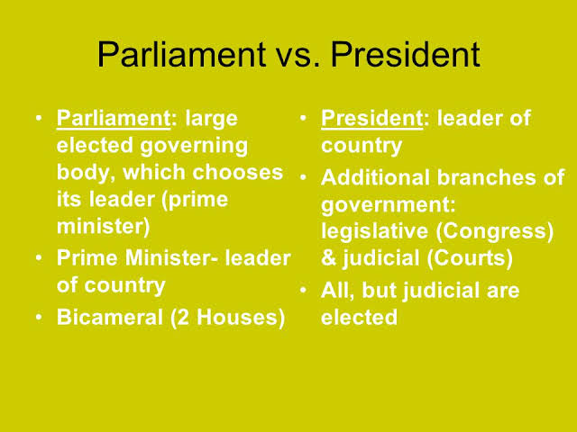parliamentary vs presidential