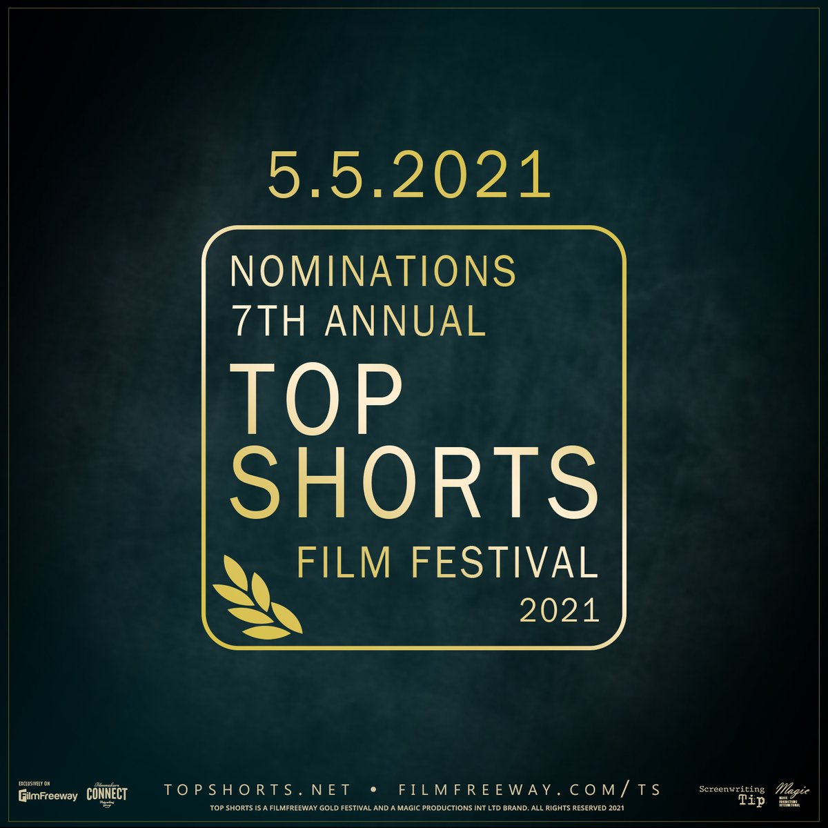 It's coming! Nominations for the 7th Annual Top Shorts 2021 will be announced on May 5th!