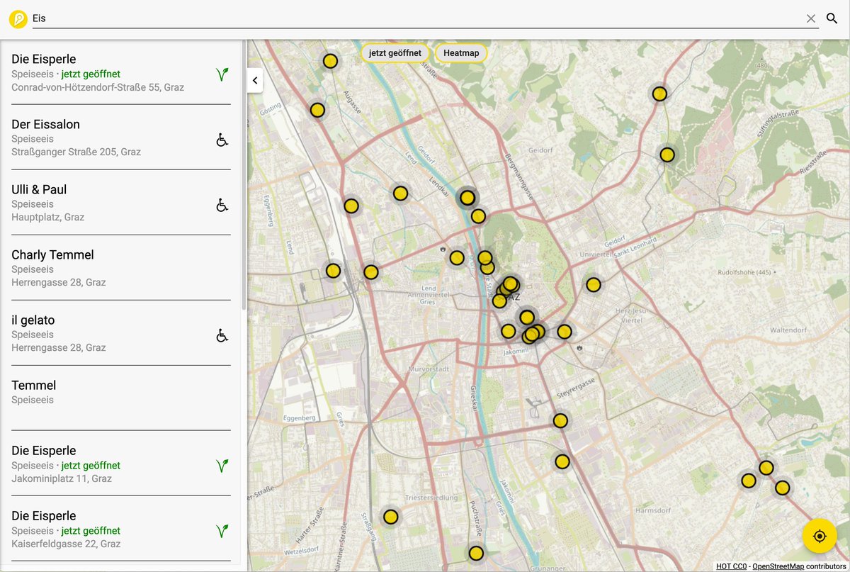 yellowosm's tweet image. Heute haben wir ein Update gepusht, das den Index in Zukunft noch besser aussehen lassen sollte. Jetzt gibt es für den OSM Tag 'shop' die entsprechenden deutschen Kategorien.
zB: Speiseeis, Baumarkt, Fahrradhändler, Teegeschäft, etc.
yellowosm.com/map/15.00/47.0…