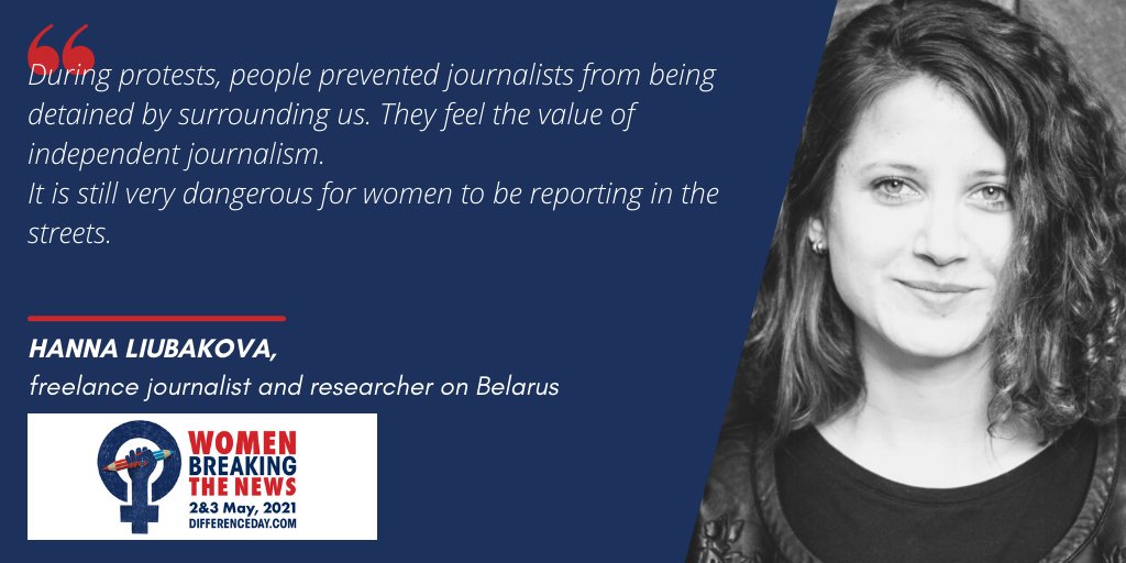At #DifferenceDay2021 panel "Women behind the news", <a href="/HannaLiubakova/">Hanna Liubakova</a>, freelance journalist states that people in Belarus understand the value of independent journalism.
📺Follow <a href="/differenceday16/">Difference Day</a> live: differenceday.com