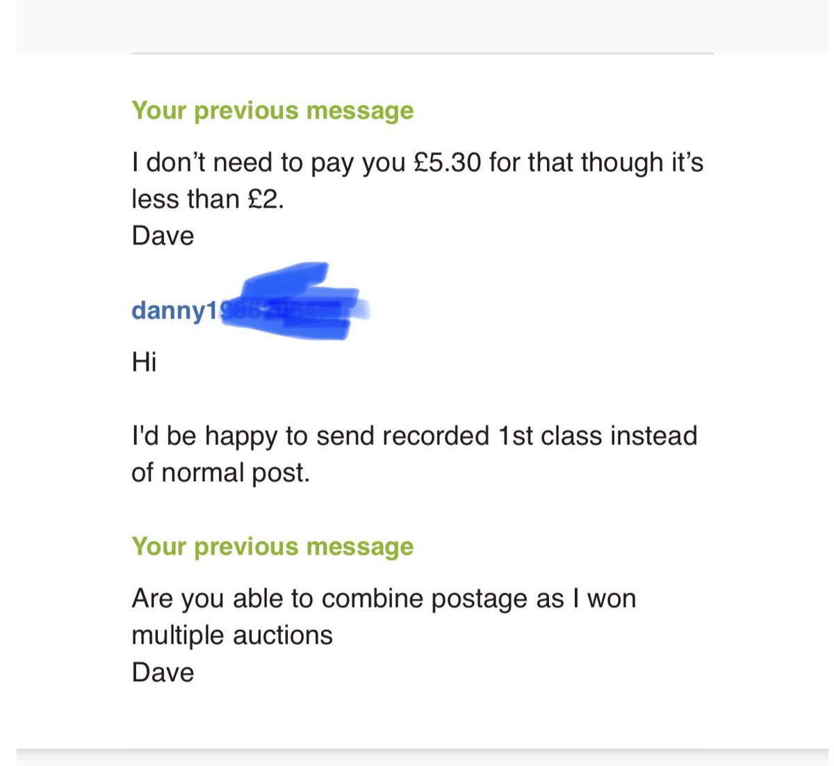 corbincollects's tweet photo. eBay sellers don’t be like Danny, make you money from auctions not postage. https://t.co/nhbn36gABJ