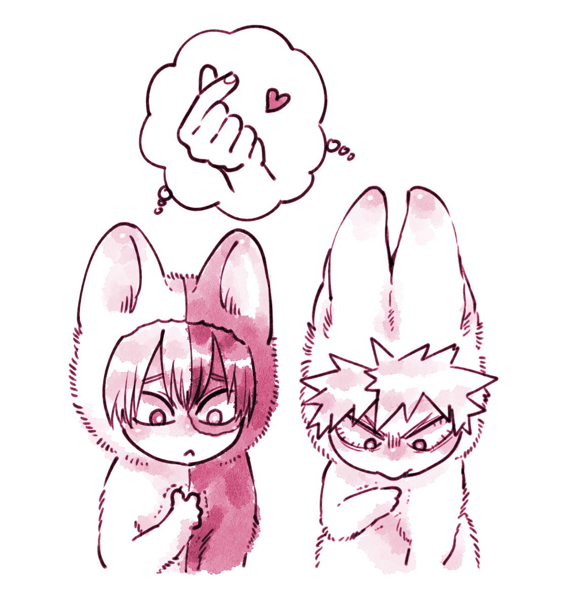 #轟爆版深夜のワンドロ一本勝負 
遅刻参加失礼します。お題『キュンです』

もふもふな轟爆(できなかった) 