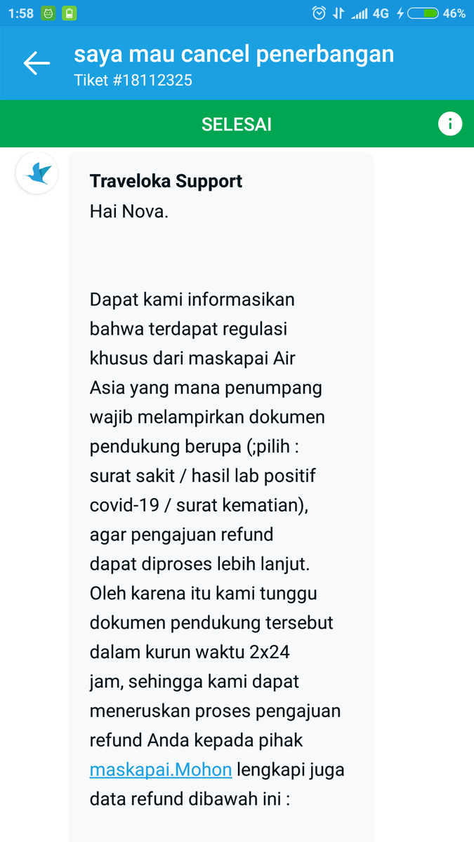 nopeboru's tweet photo. @traveloka min, refund saya dari 23 Des 2020 butuh kejelasan dong. Kok jd banyak alasan ya. Tiket nonrefund lah, di tolak maskapailah. Alasan sy refund positif covid dgn hasil PCR trlampir. @airasia_indo @AVA_airasia https://t.co/N8FIPc9Xn4