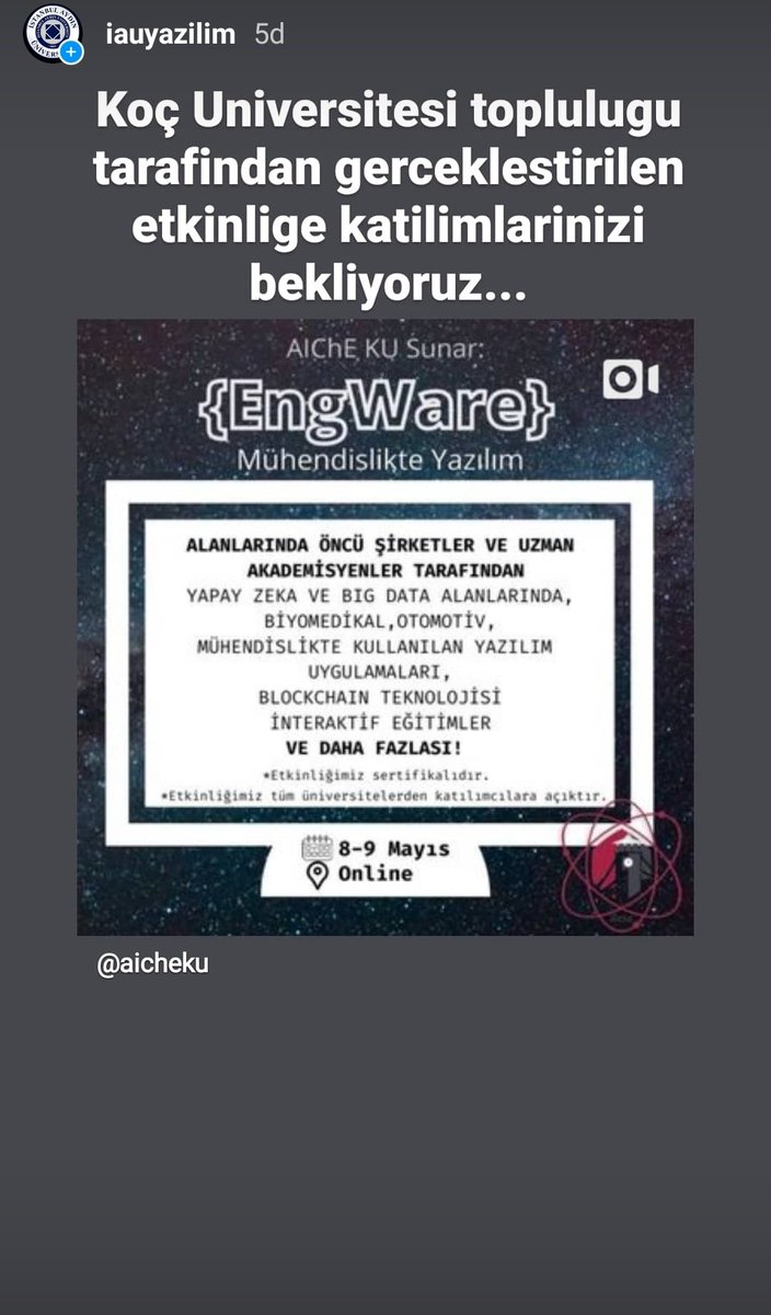 IAU Software Engineering (@iauyazilim) on Twitter photo 