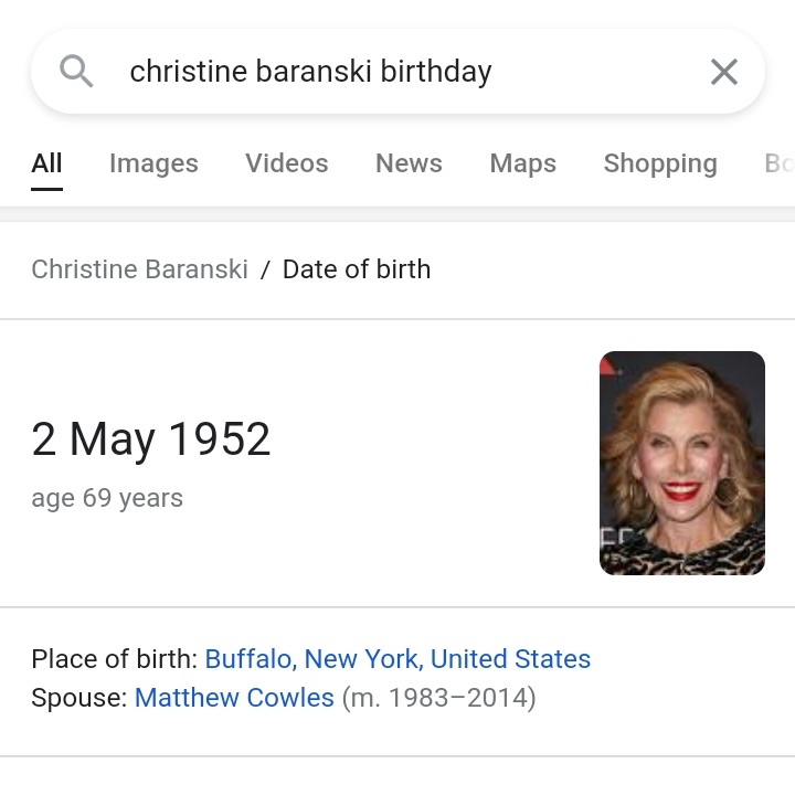 Happy christine baranski\s birthday to you & yours!!!  