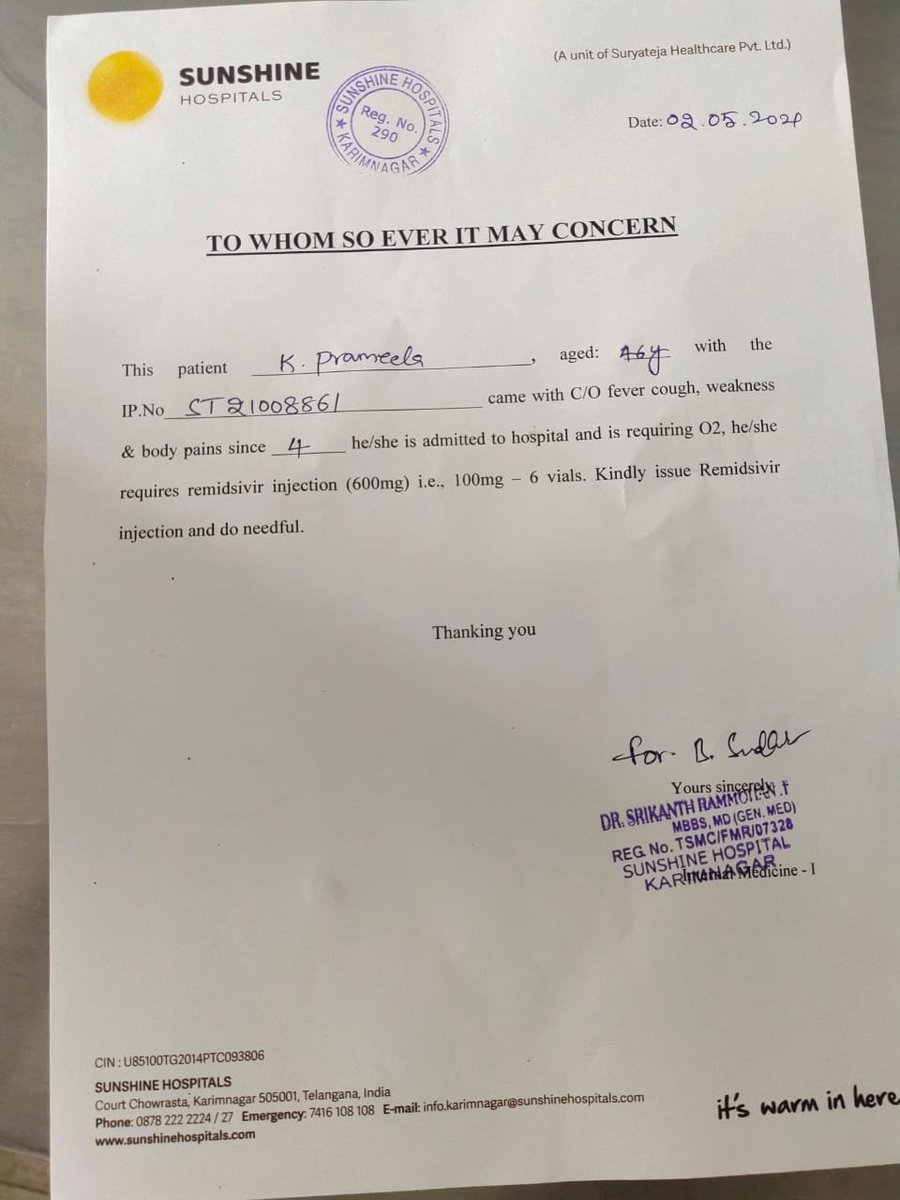 eleventhhourman's tweet image. #SOS #Helprequired #remidisivir 
This is for a friend&apos;s mom. Need 6 vials of  Remidisivir. 
@KTRTRS @KTRoffice 
@RaoKavitha