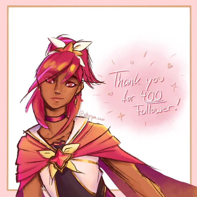 I remember wanting to draw a „Thank you" image for each follower milestone this account hit by including the fav character of one or multiple followers (I genuinely kept track of them). But after I drew the first one the account started growing to fast and not bcs of my art :`) 