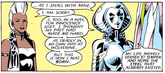 Once imported, Claremont cultivated a novel and captivating character element for Betsy – that beneath her polite, privileged, highly effeminate exterior lurked the heart of a callous and vicious warrior. 3/8