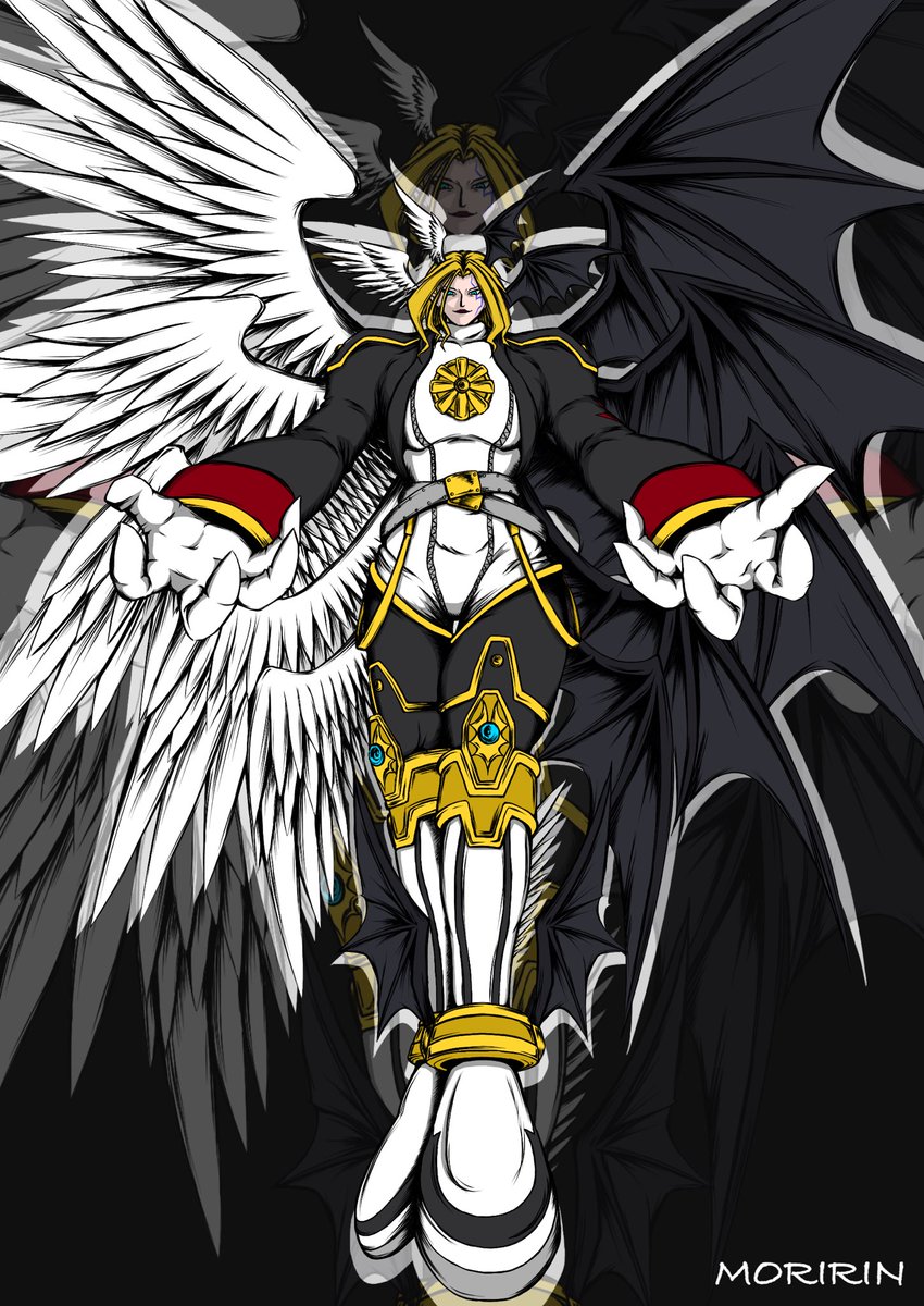 ルーチェモン：フォールダウンモード 完成👼 #デジモン #スマホ指描き