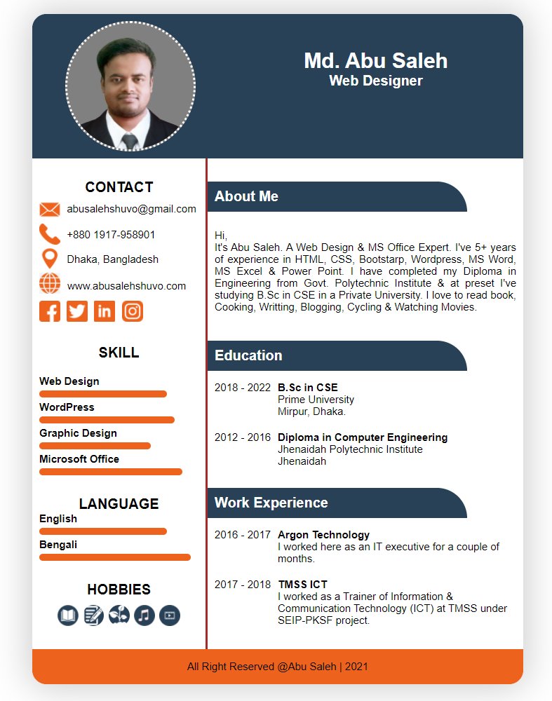 abusalehshuvo's tweet image. #htmlcv #cvdesign #cssdesign #htmldesign #webdesign