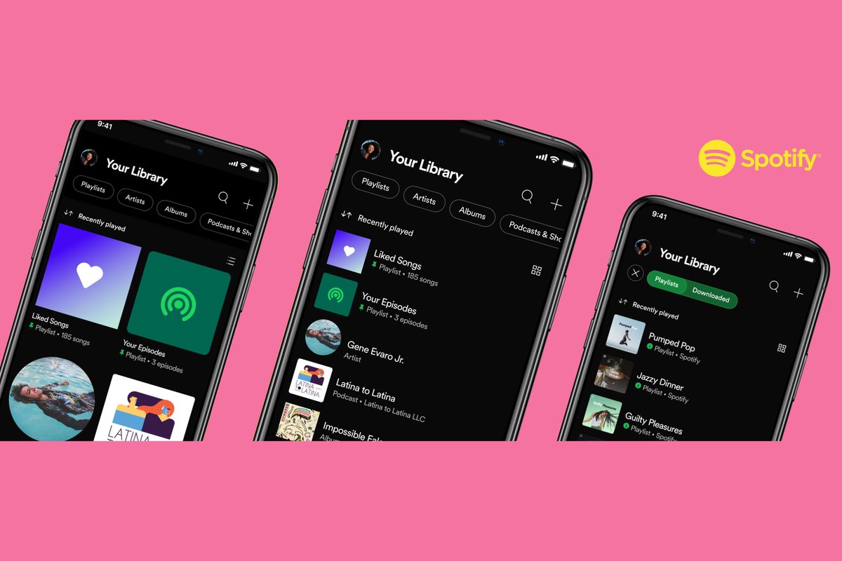 Spotify’s library redesign makes it easier to find your downloaded content
