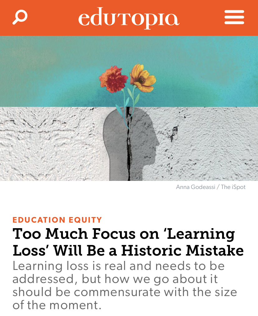 ConsciousD's tweet photo. "It's perfectly sensible to worry about academic setbacks during the pandemic. But our obsessive need to measure academic progress and loss to the decimal point is also woefully out of tune with the moment." Read more from Edutopia here: https://t.co/NKF5dE0Xyd #iHeartCD https://t.co/V32eBmZQkQ