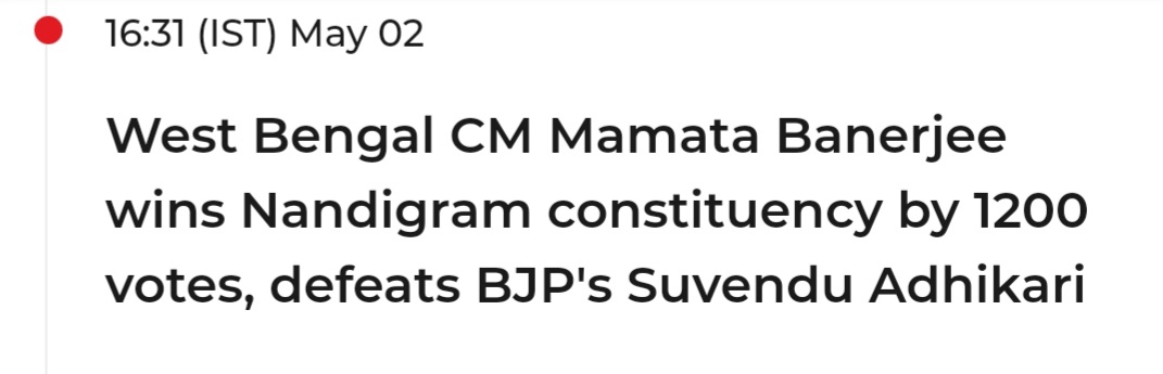 Times of India published incorrect news.