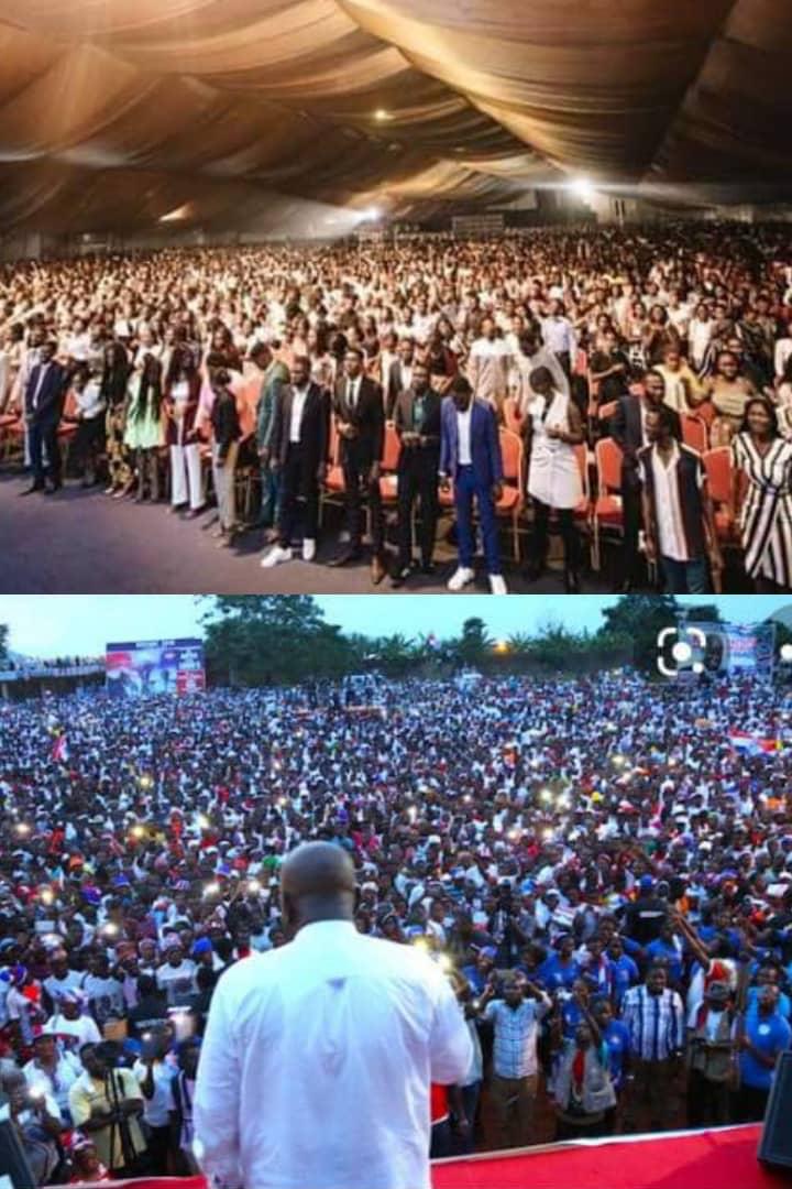 pshegs's tweet photo. A tale of 2 programs:
Program A- 
Political Rally
Several thousands packed like Sardine, no chairs. 
Program B-
Christian Program.
Several thousands, organized with chairs.
Both in Ghana.
They want to investigate Program B.

Angel will slap all of you at Night.
On God. https://t.co/UBe5tAtYwn