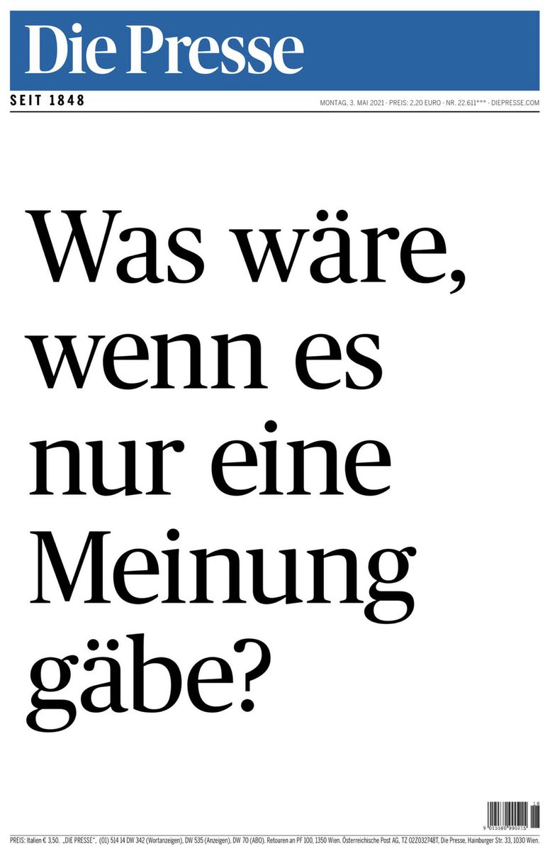 LukasSustala's tweet image. Was wäre, wenn es nur eine Meinung gäbe? 

Die morgigen Titelseiten österreichischer Tageszeitungen. #Meinungsvielfalt #Pressefreiheit