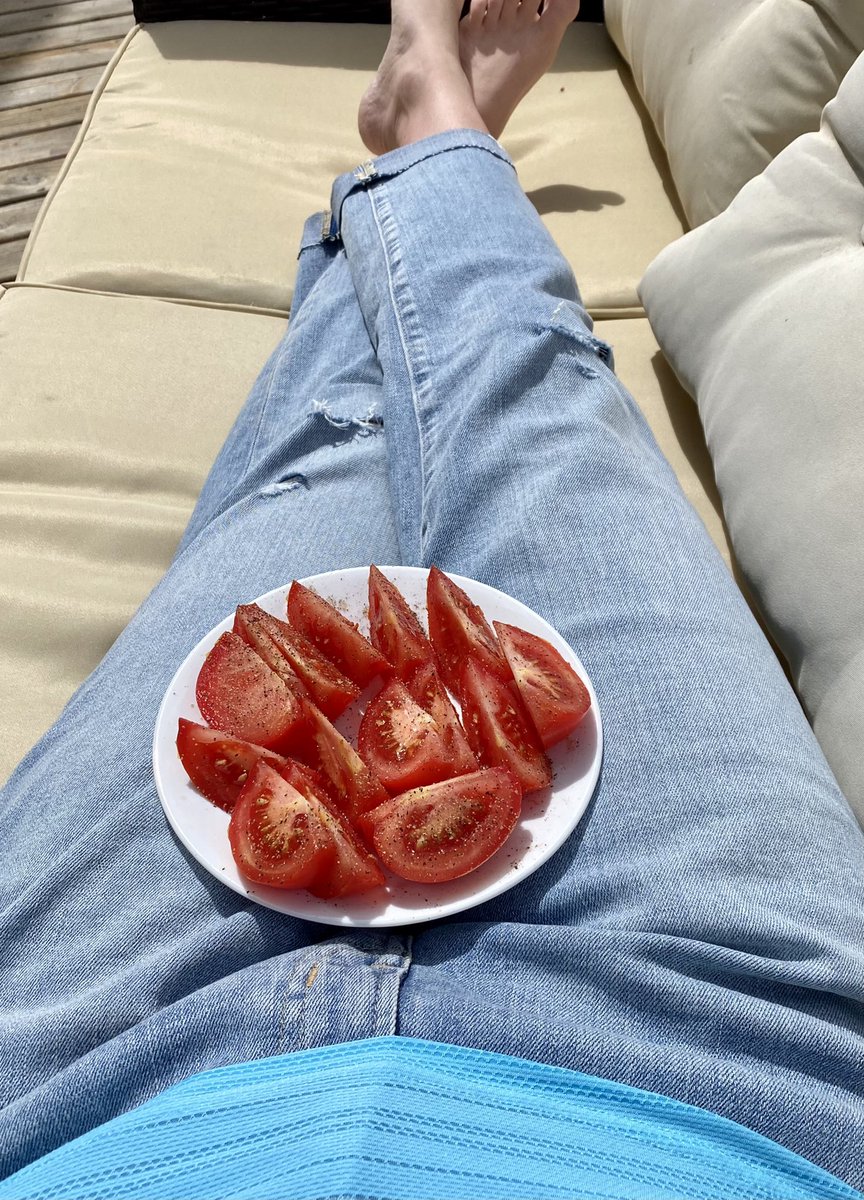 Tomatoes in the sun 😋😋😋 #sundayvibes #momentinthesun #yyc