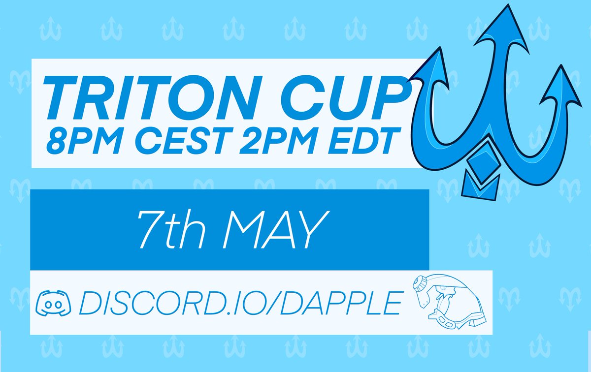 The events in the Splatoon Community keep comming!
Dapple Productions next tournament:

🔱Triton-Cup 6

🕛7th of May 
8pm CEST / 2pm EDT

📖Format: 
Double Elimination

💸Prize of 50€ for the winning team!!

Register on our Discord Server:
discord.gg/N6NR8gerWM