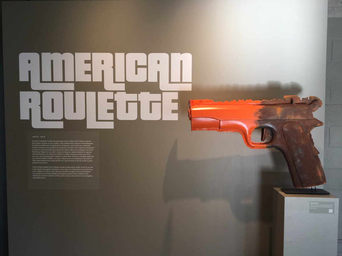 AgnewM's tweet photo. Check out the exhibit ⁦@EpiphanyArts201⁩  in Chicago about 5 artists who created art about impact of gun violence https://t.co/s9CT5s7lXm