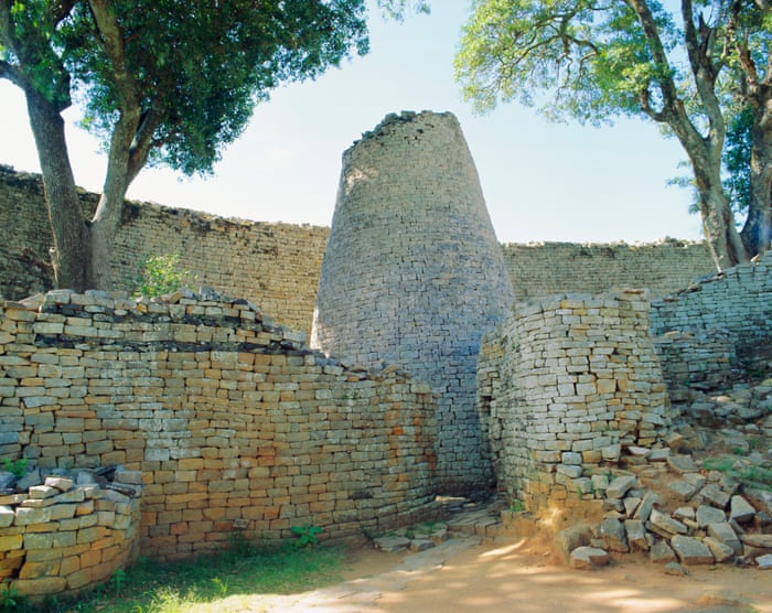 great zimbabwe was a medieval african city known for its large circular wall and tower. It was part of a wealthy african trading empire that controlled much of the east african coast from the 11th to the 15th centuries C.E.