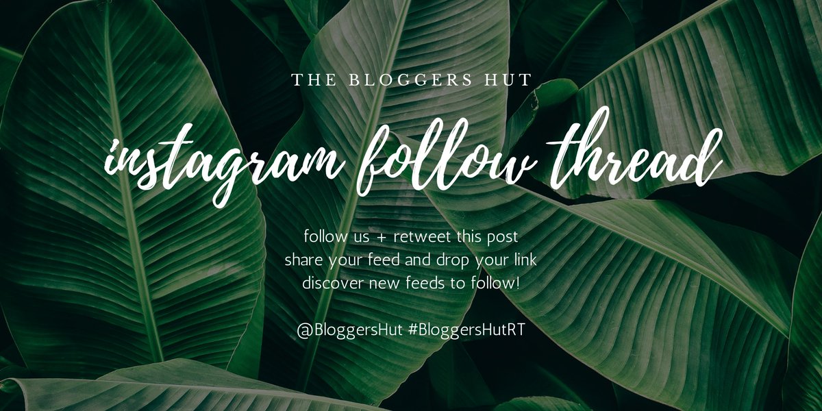 BloggersHut's tweet photo. INSTAGRAM FOLLOW THREAD 

Leave your Instagram account links/usernames, share your feed and follow each other, spread the love! 
#BloggersHutRT #bloggerswanted https://t.co/cqJKO1k4Xr