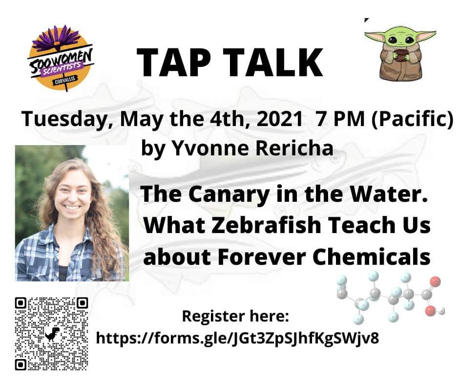 Yvonne Rericha (@yrericha) on Twitter photo Very excited to be giving this Tap Talk on #pfaschemicals and how we use #zebrafish to study them!
<a href="/tanguaylab/">Tanguaylab</a> <a href="/emtosu/">EMT Dept OSU</a>
<a href="/WomenInTox/">Women In Toxicology</a>
<a href="/TapTalksCorvall/">Tap Talks Corvallis</a>
Register for the free zoom link here: bit.ly/PFAStaptalk Very excited to be giving this Tap Talk on #pfaschemicals and how we use #zebrafish to study them!
<a href="/tanguaylab/">Tanguaylab</a> <a href="/emtosu/">EMT Dept OSU</a>
<a href="/WomenInTox/">Women In Toxicology</a>
<a href="/TapTalksCorvall/">Tap Talks Corvallis</a>
Register for the free zoom link here: bit.ly/PFAStaptalk