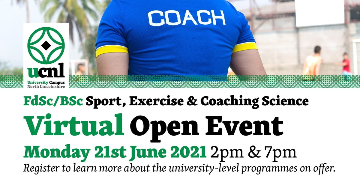 Register now to join us online on Monday 21st June for our Sport, Exercise and Coaching Science events! 

Book your tickets here orlo.uk/ljuMT