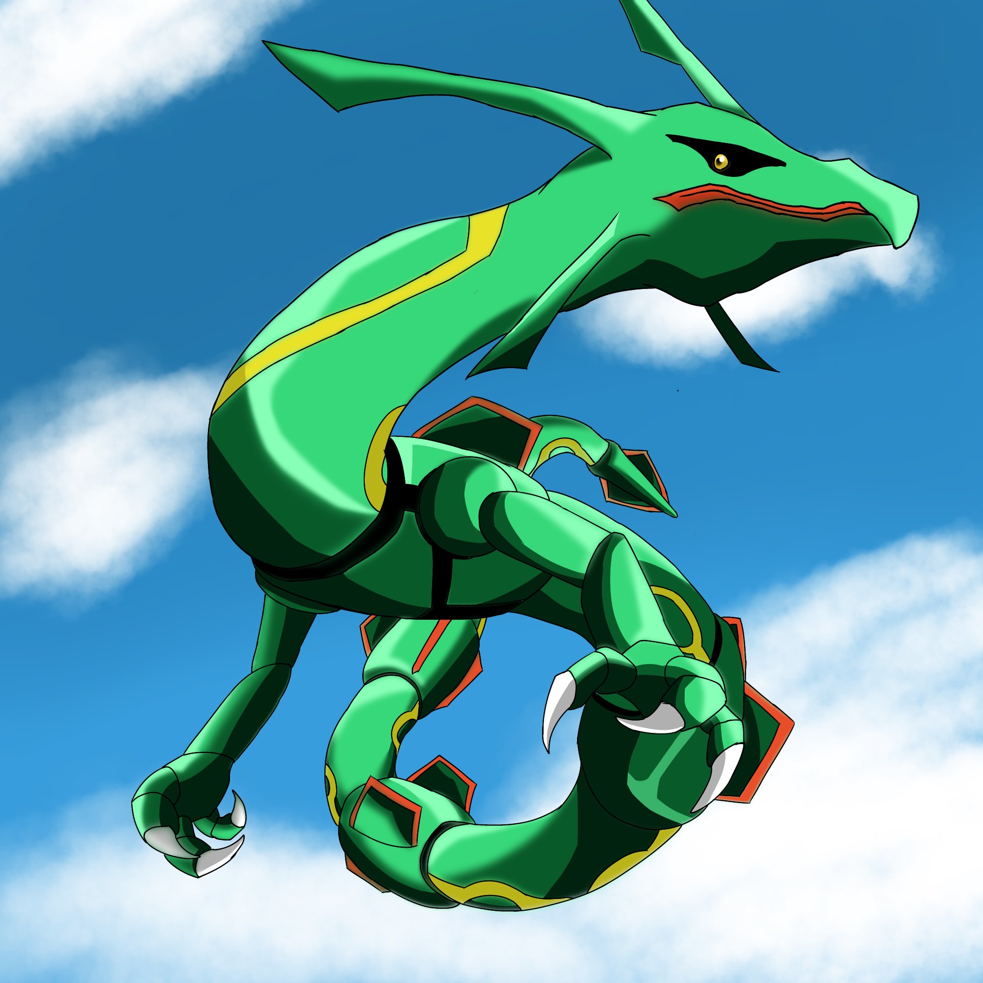 めがろばにあ ポケモン剣盾にハマった 図鑑no 384 てんくうポケモン レックウザを描いてみました レックウザといえば オメガルビー アルファサファイアの エピソードデルタがめっちゃ好きですヒガナ戦のbgmとかまじで最高 ポケモン