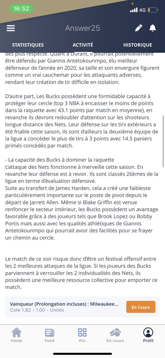 KineCourtside's tweet photo. NBA 🏀 Analyse Milwaukee Bucks - Brooklyn Nets : duel entre deux gros prétendants à l’Est
🛑 Attendre la confirmation de Giannis Antetokounmpo pour le match avant de prendre le bet
Mon bet : Milwaukee moneyline côte 1.82
#NBA #TeamParieur #tipstop https://t.co/jhej5pgcTq